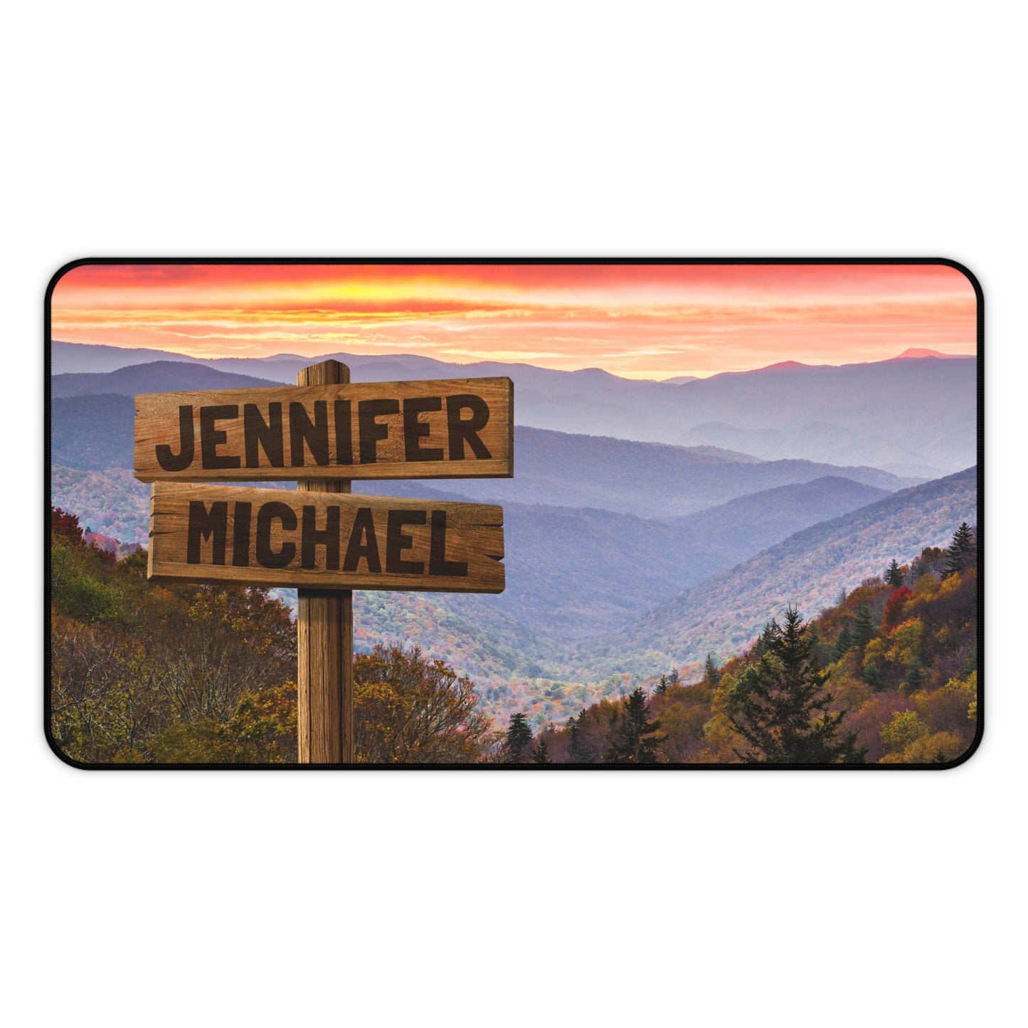 Smoky Mountains Multi-Names Personalized Desk Mat