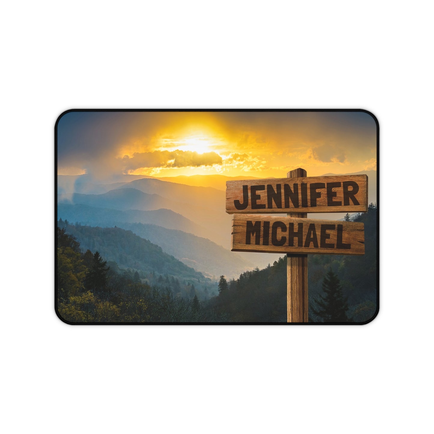 Sunset Mountains Multi-Names Personalized Desk Mat