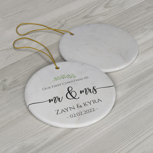 First Christmas Married Ornament - Mr and Mrs Spring Christmas Ornament - Our First Christmas Married as Mr and Mrs Ornament - Personalized