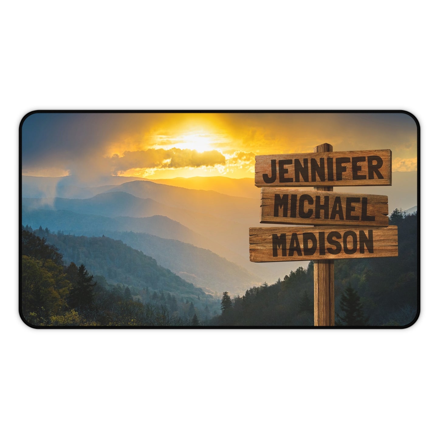 Sunset Mountains Multi-Names Personalized Desk Mat