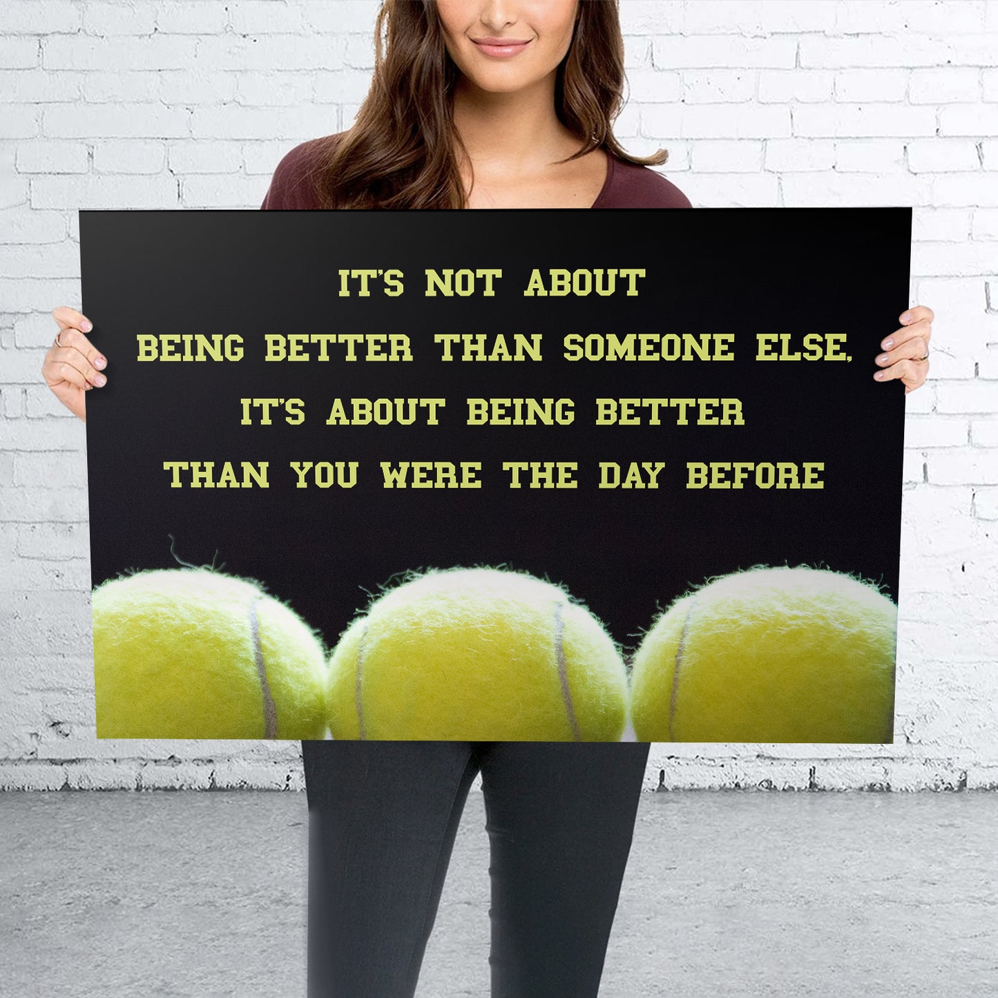 It Is Not About Better Than Someone Else (Sport Version) Premium Canvas