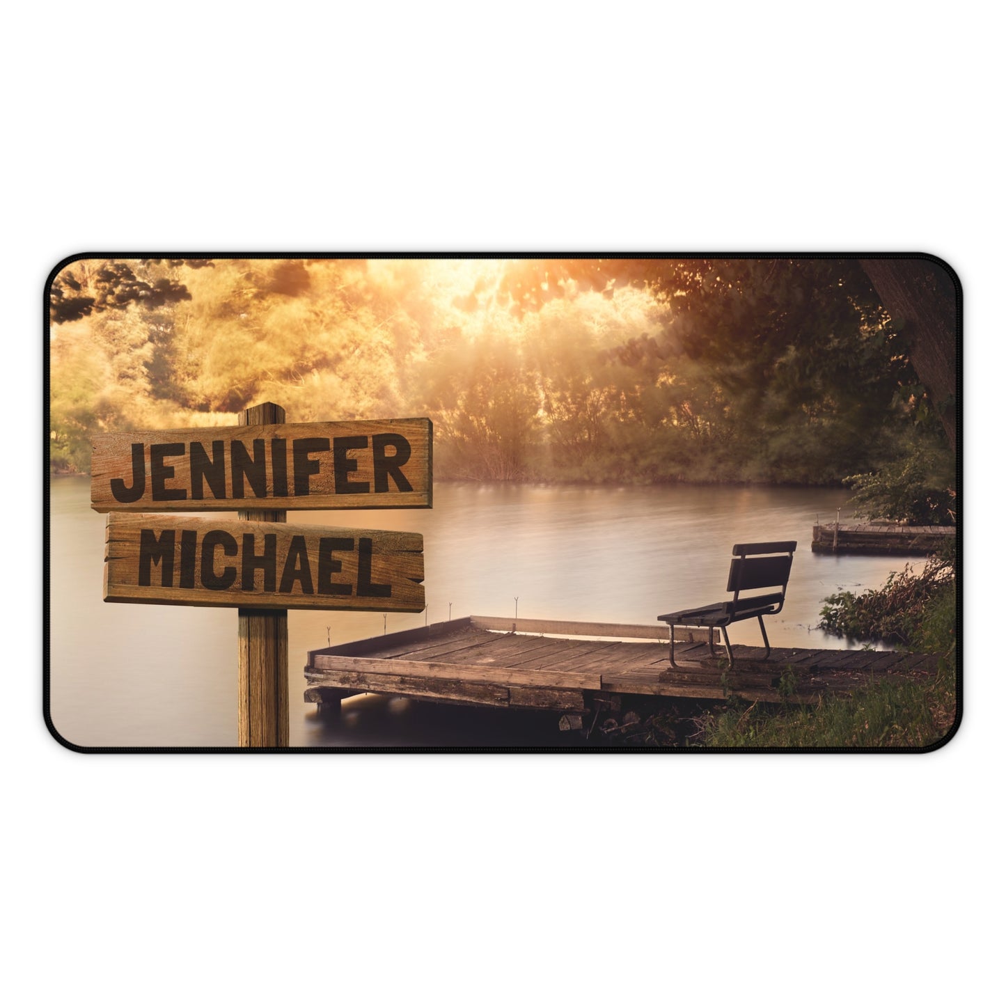 Lake Dock Multi-Names Personalized Desk Mat