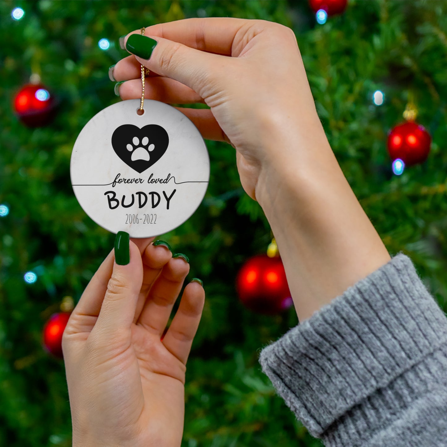 Personalized Dog Christmas Ornament - Personalized Cat Ornament - Pet Memorial Ornament