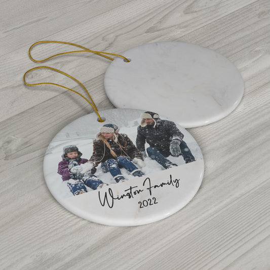 Personalized Photo Christmas Ornament, Christmas Gift, Custom Christmas Family Picture Ornament, In Memory Ornament, Christmas Ceramic Unique Ornament