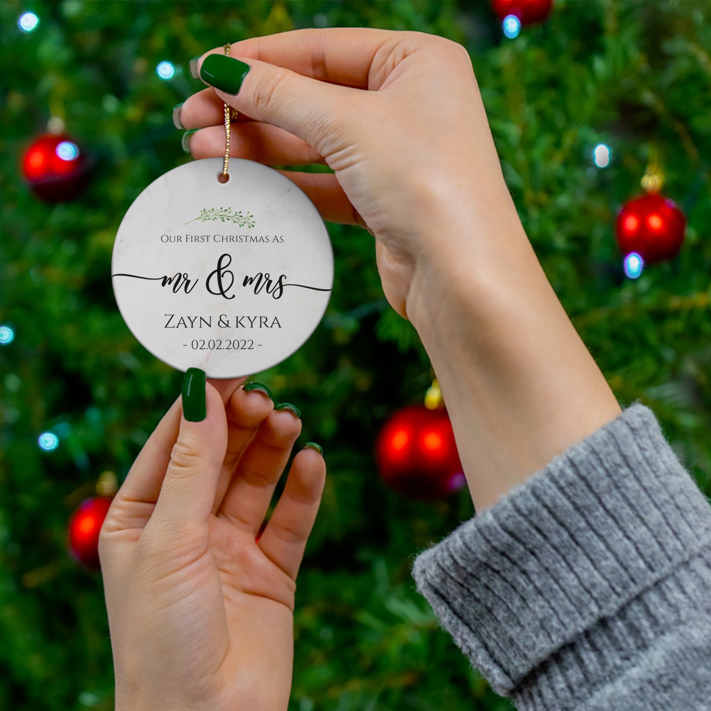 First Christmas Married Ornament - Mr and Mrs Spring Christmas Ornament - Our First Christmas Married as Mr and Mrs Ornament - Personalized