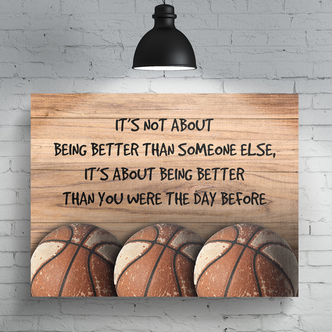 It Is Not About Better Than Someone Else (Sport Version) Premium Canvas