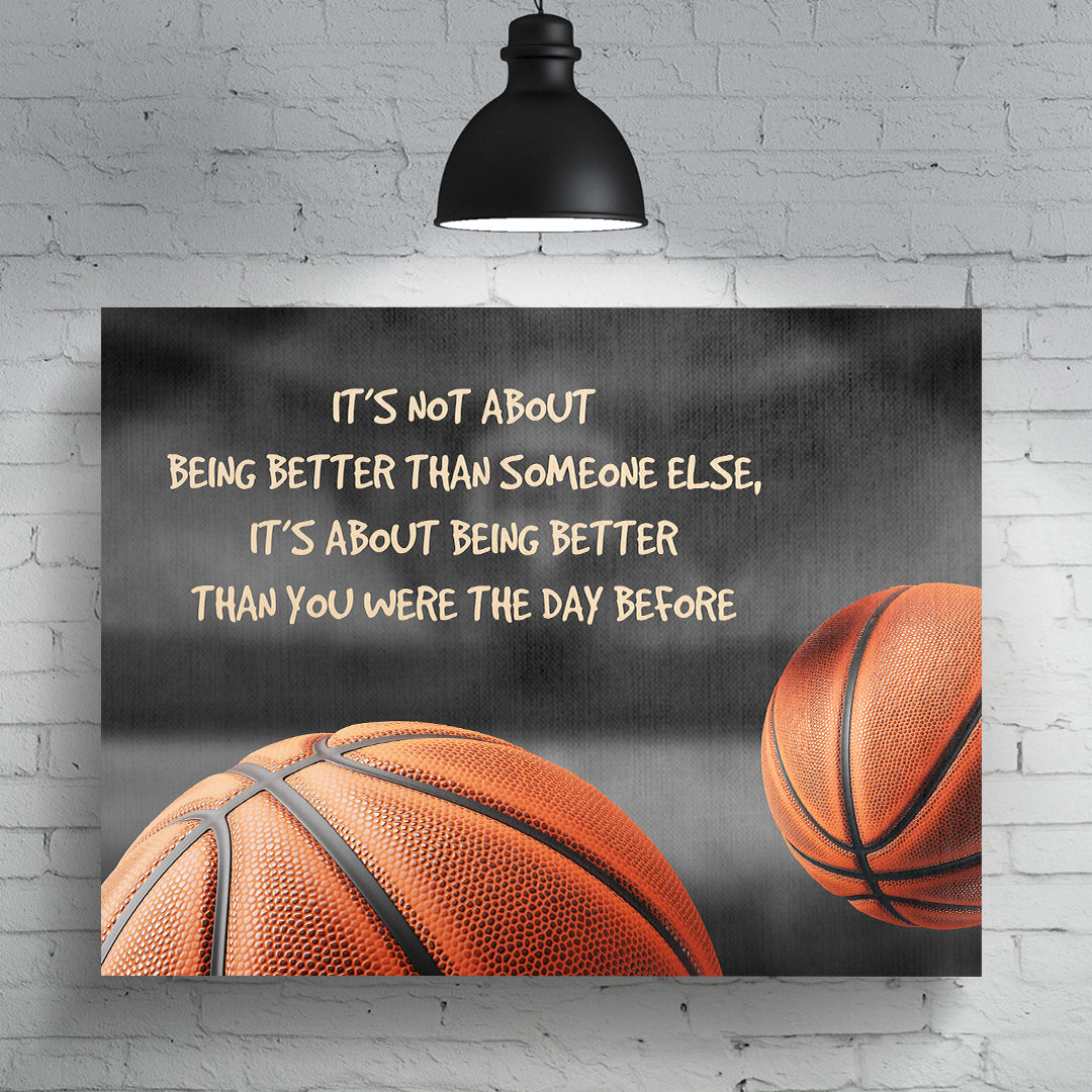 It Is Not About Better Than Someone Else (Sport Version) Premium Canvas