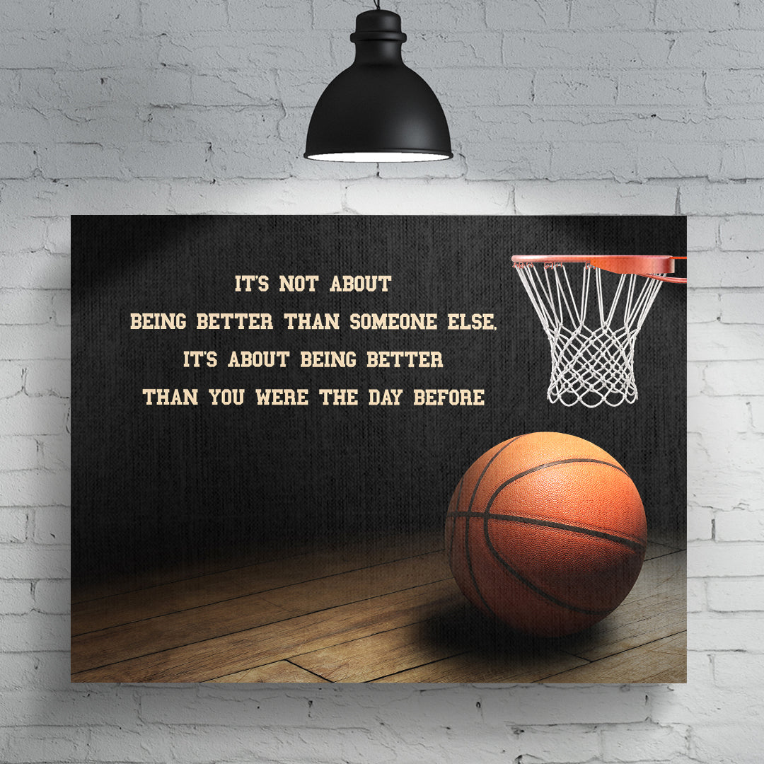 It Is Not About Better Than Someone Else (Sport Version) Premium Canvas