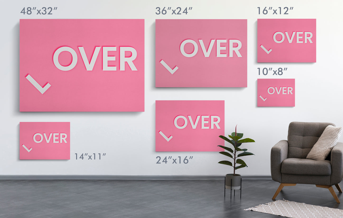 L(ove is) over Premium Canvas