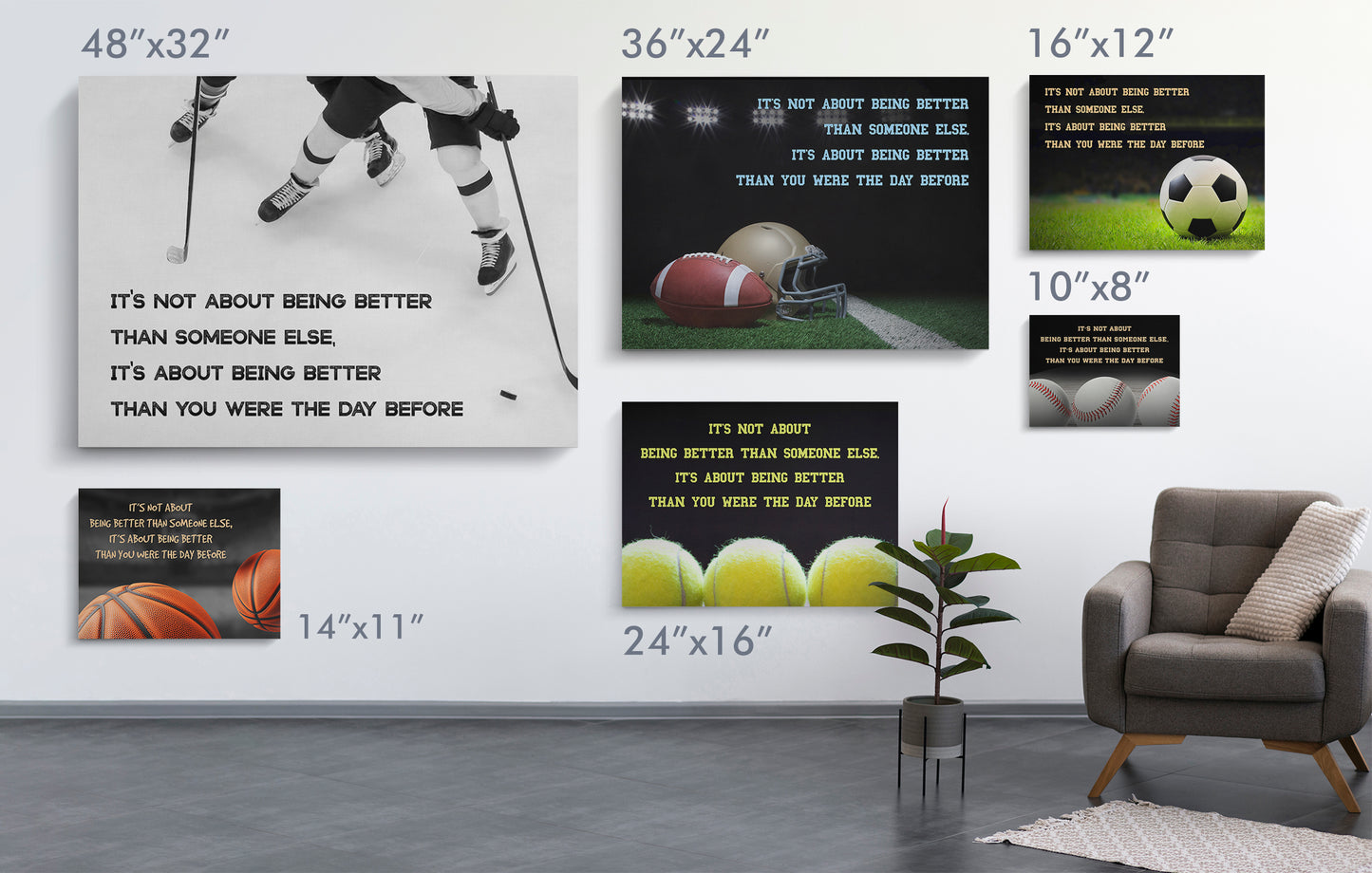 It Is Not About Better Than Someone Else (Sport Version) Premium Canvas
