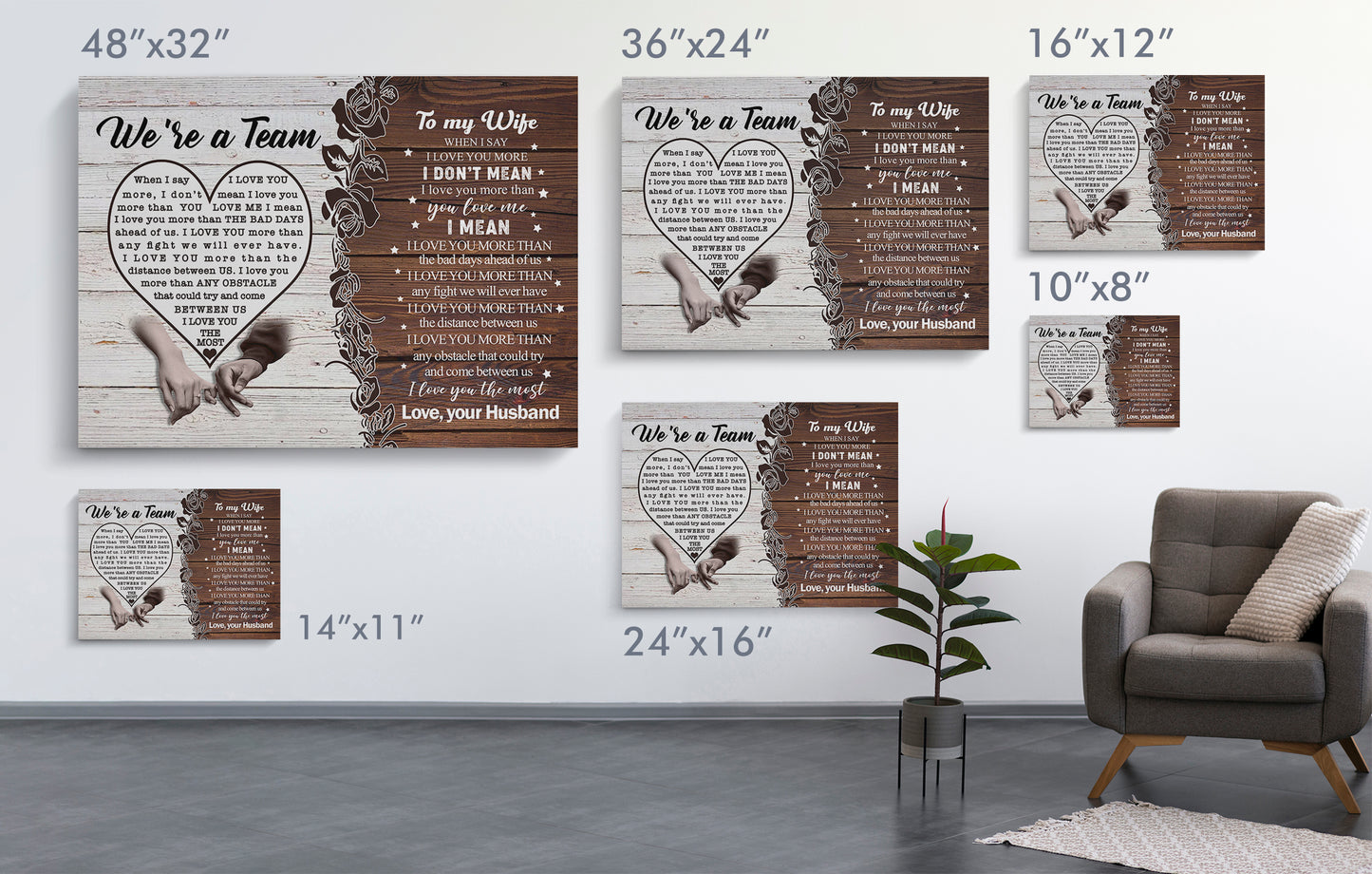 We're a Team The Love of My Life Personalized Premium Canvas