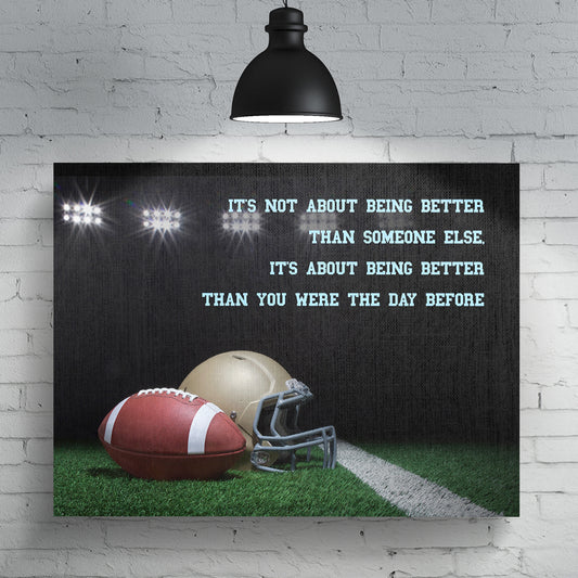 It Is Not About Better Than Someone Else (Sport Version) Premium Canvas