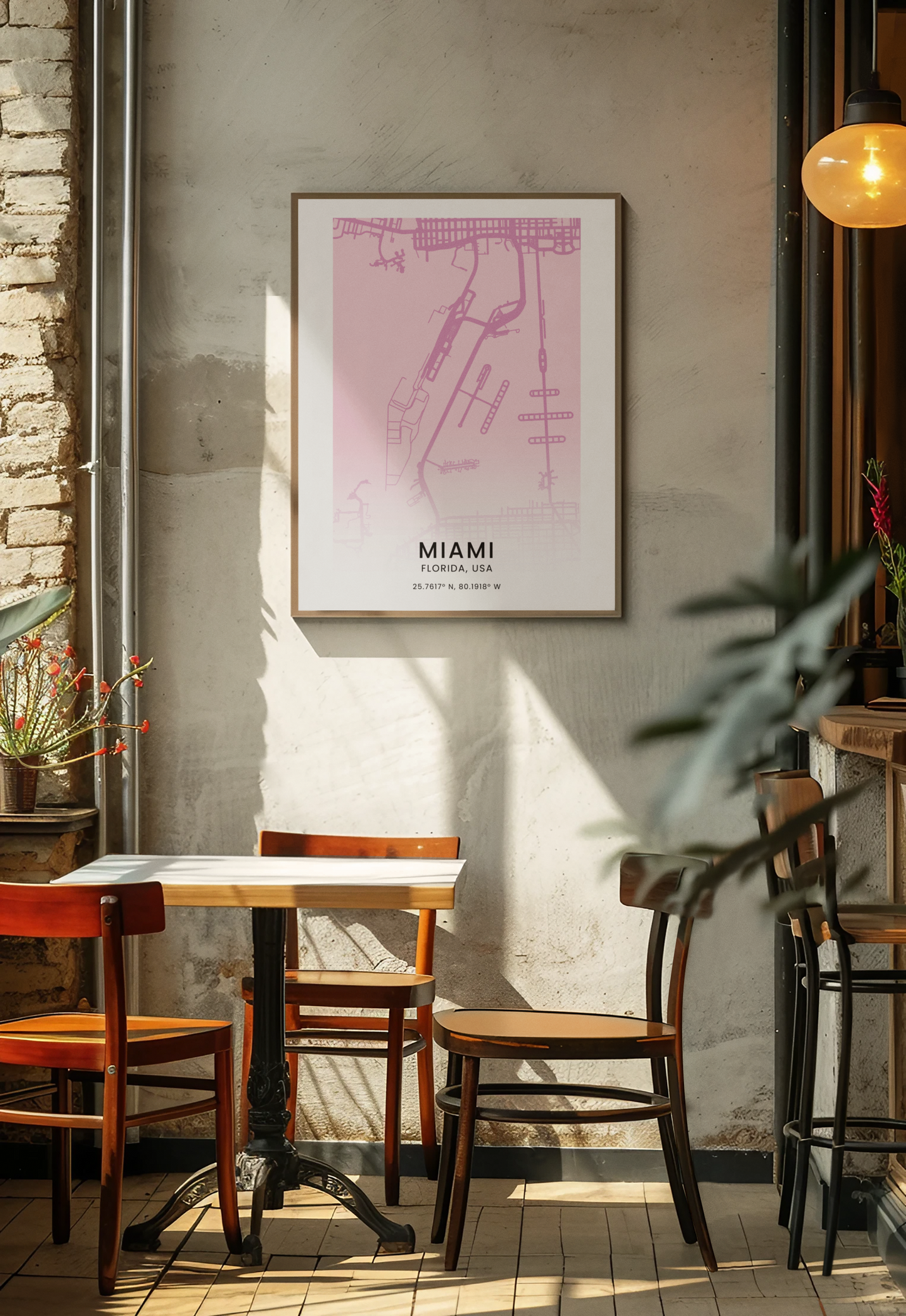 Miami Map Outline Premium Poster