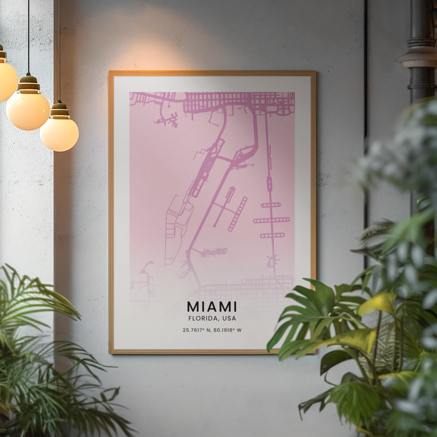 Miami Map Outline Premium Poster
