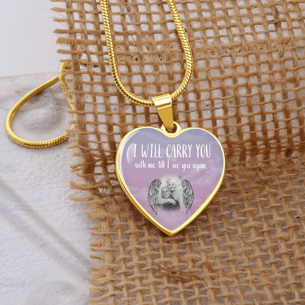 I Will Carry You | Personalized Photo Memorial Premium Necklace