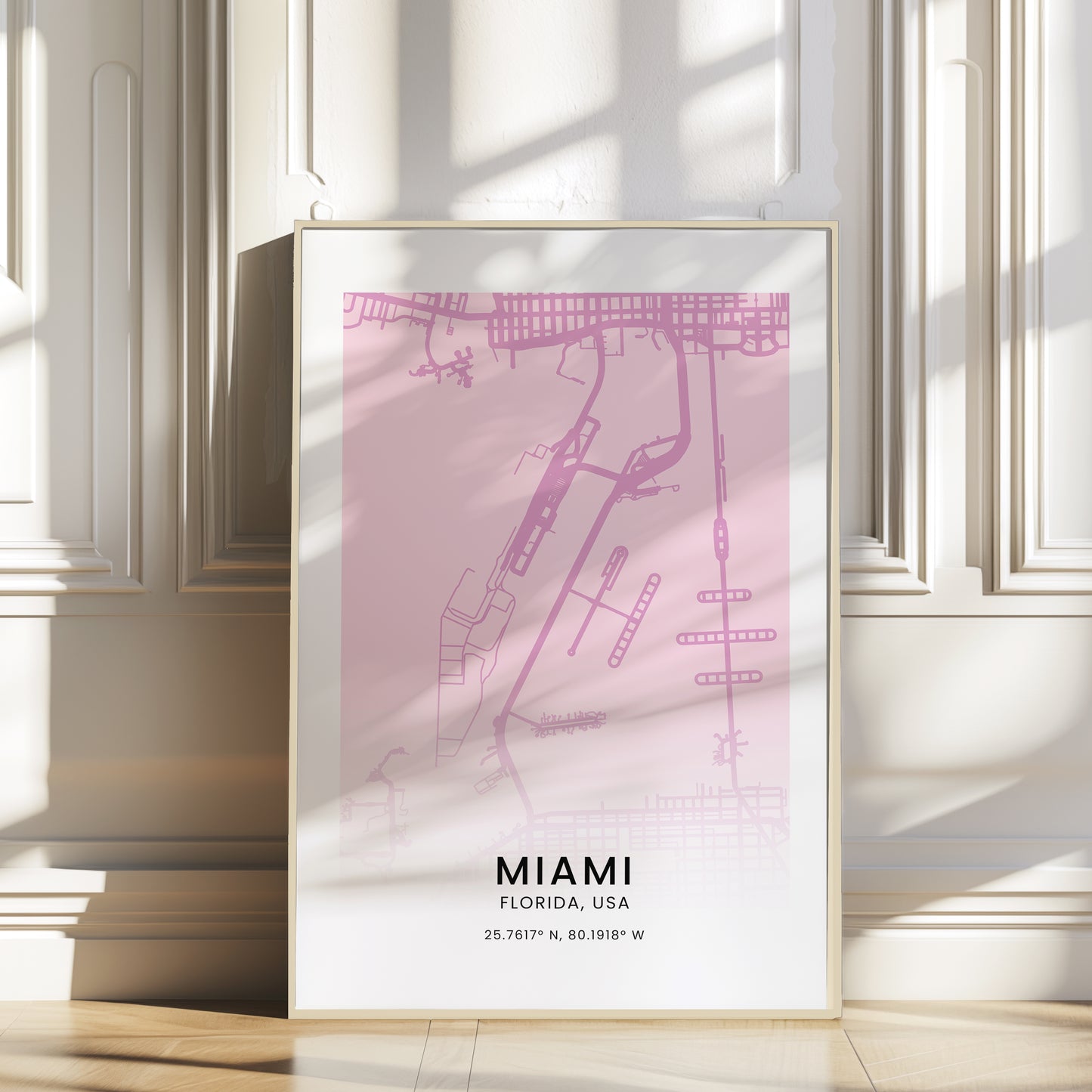 Miami Map Outline Premium Poster
