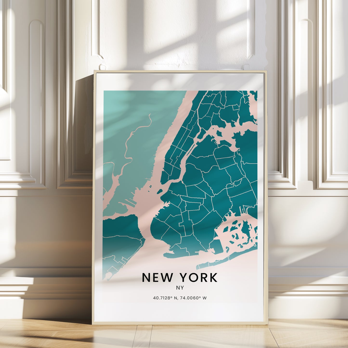 New York Map Outline Premium Poster