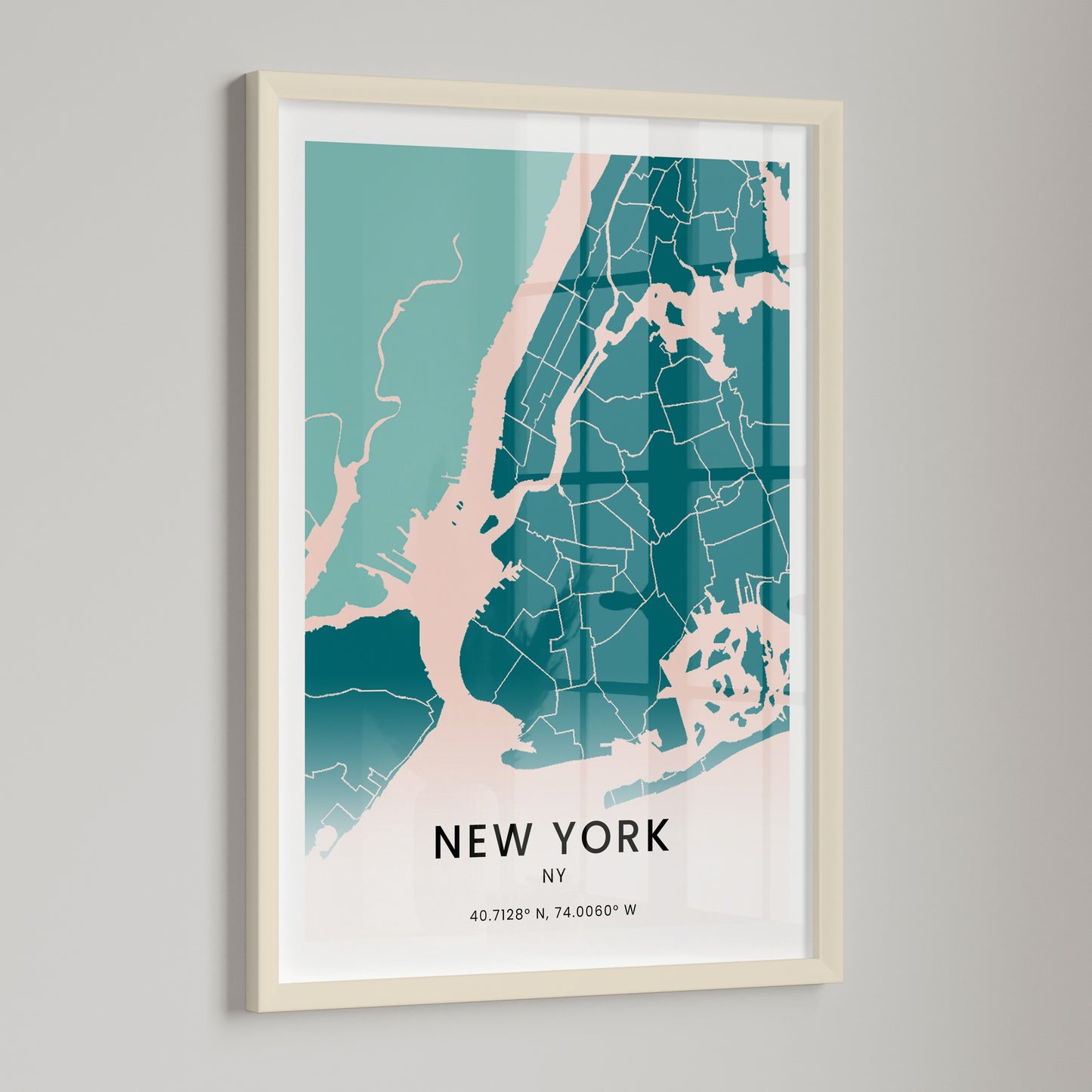 New York Map Outline Premium Poster