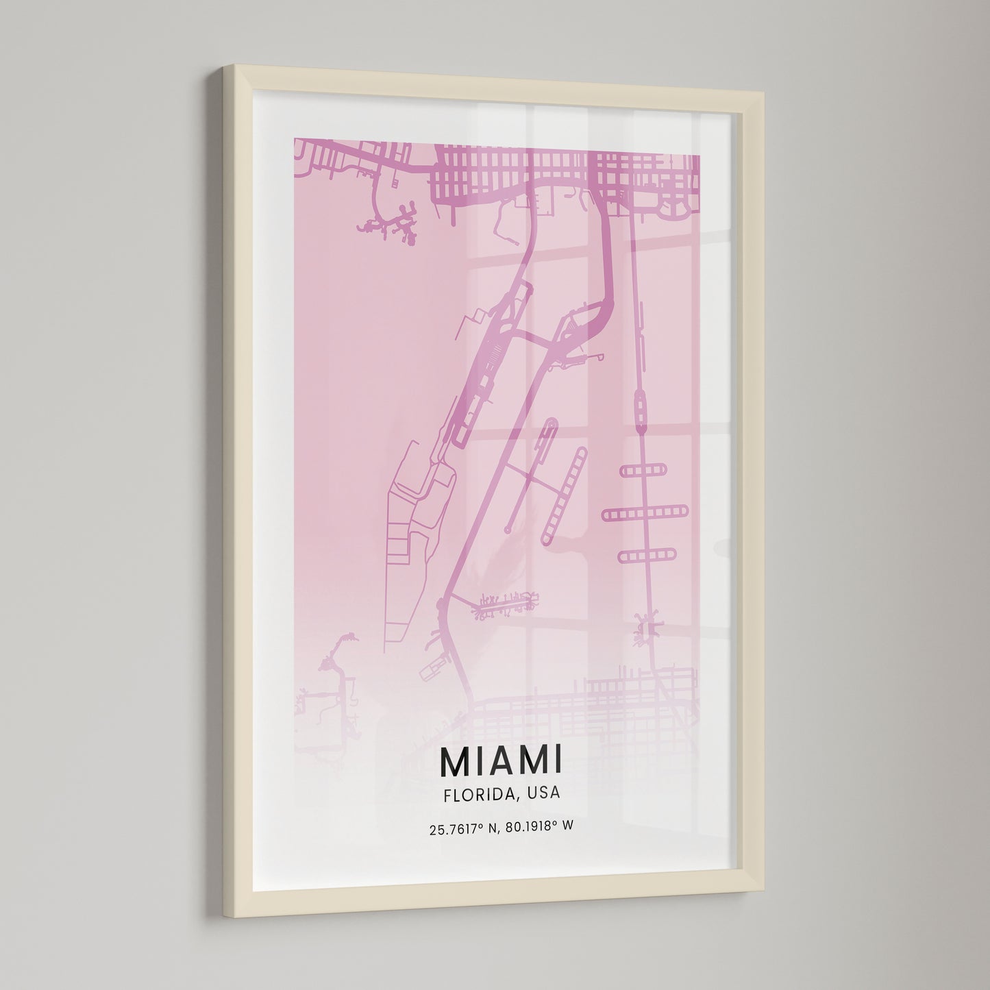 Miami Map Outline Premium Poster
