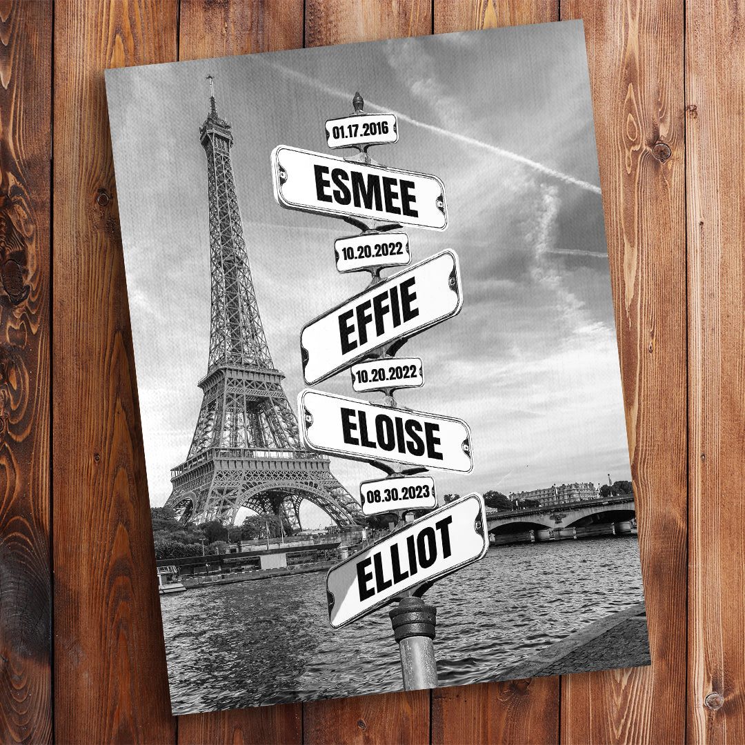 Date of Birth Vintage Street Sign Personalized Premium Canvas