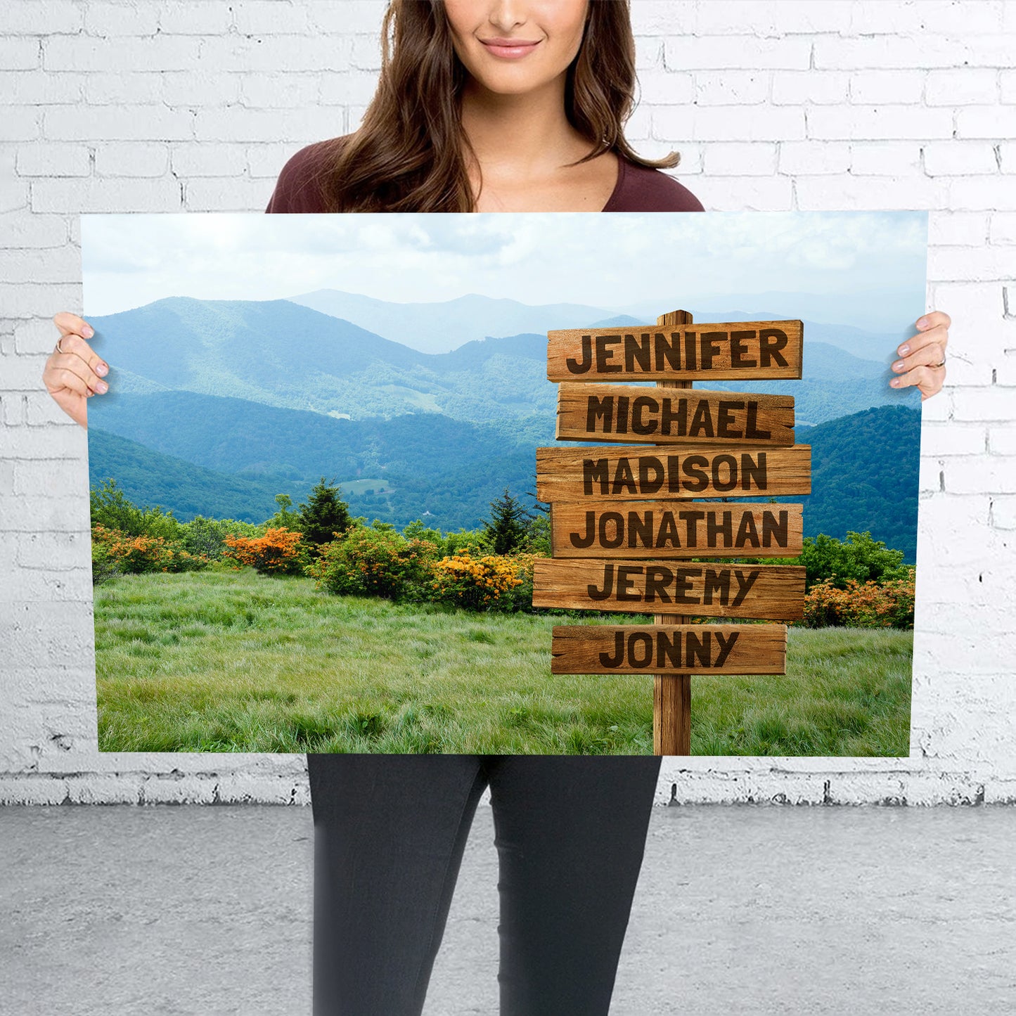 Mountains Multi-Names Personalized Premium Canvas