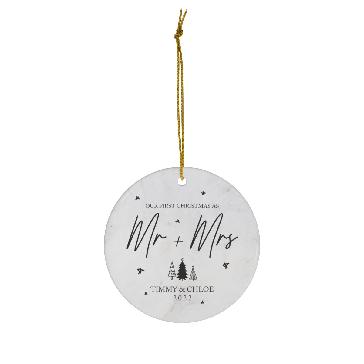 Personalized Mr and Mrs Christmas Ornament - First Christmas Married Ornament - Our First Christmas Married as Mr and Mrs Ornament - Mr and Mr - Mrs and Mrs