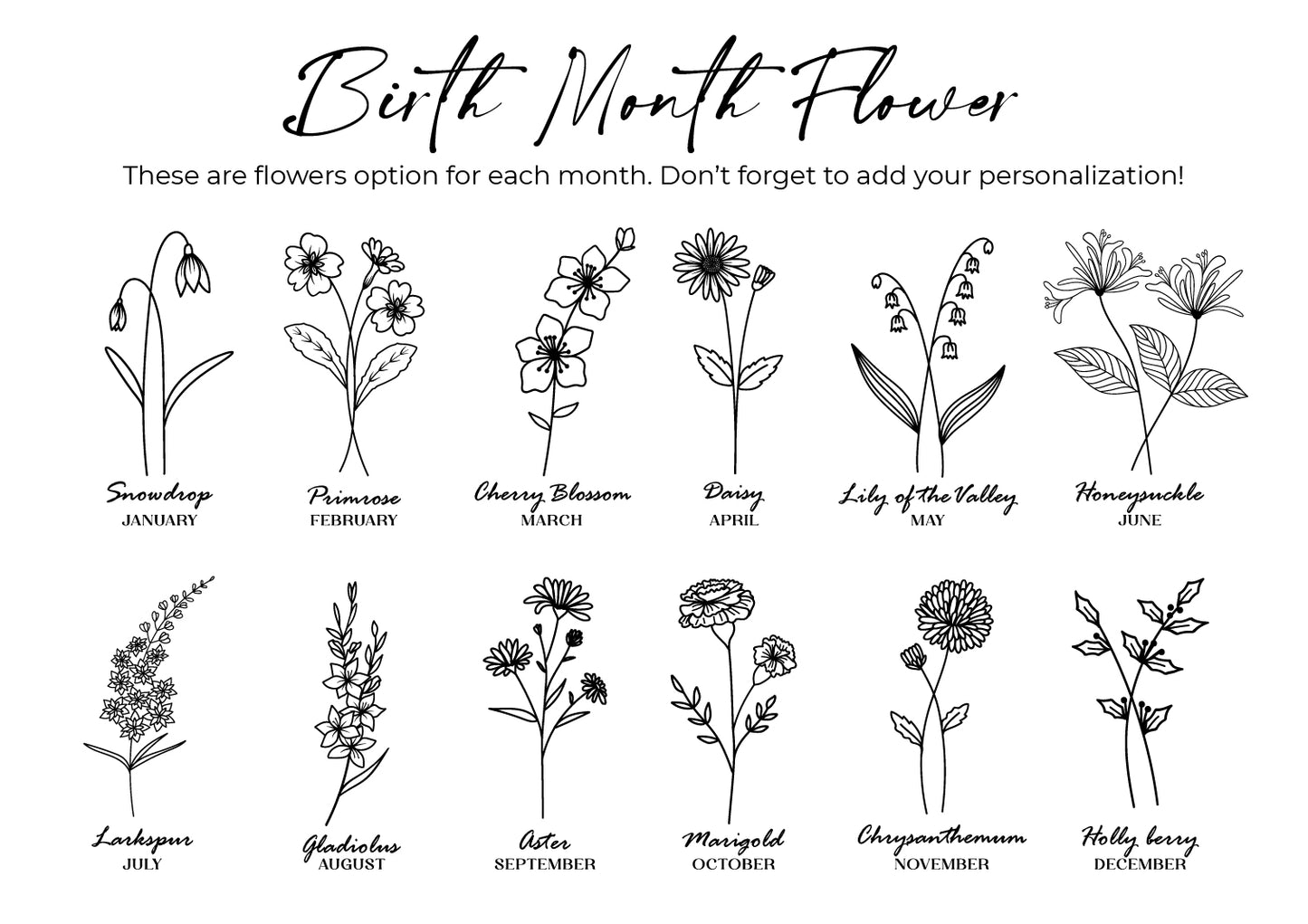 Personalize Birth Month Flower Premium Sweatshirt