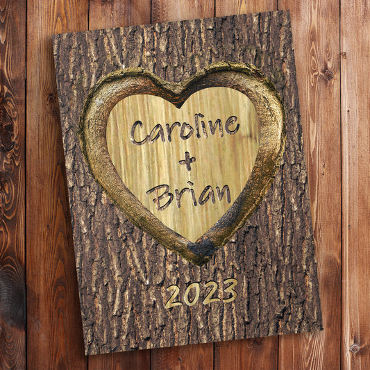 “So In Love” Personalized Light Wood Plank Premium Canvas