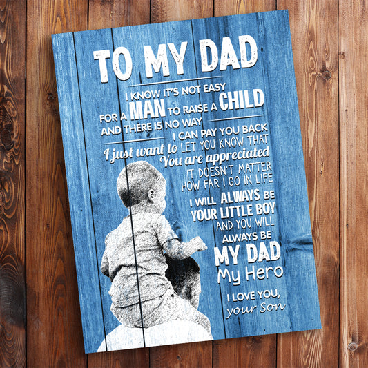To My Dad Personalized Premium Canvas - Gift from Son
