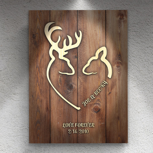 Buck and Doe Personalized Premium Canvas