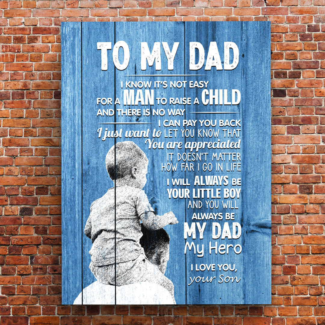 To My Dad Personalized Premium Canvas - Gift from Son
