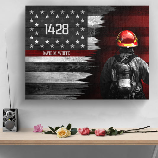 Thin Red Line Personalized Premium Canvas