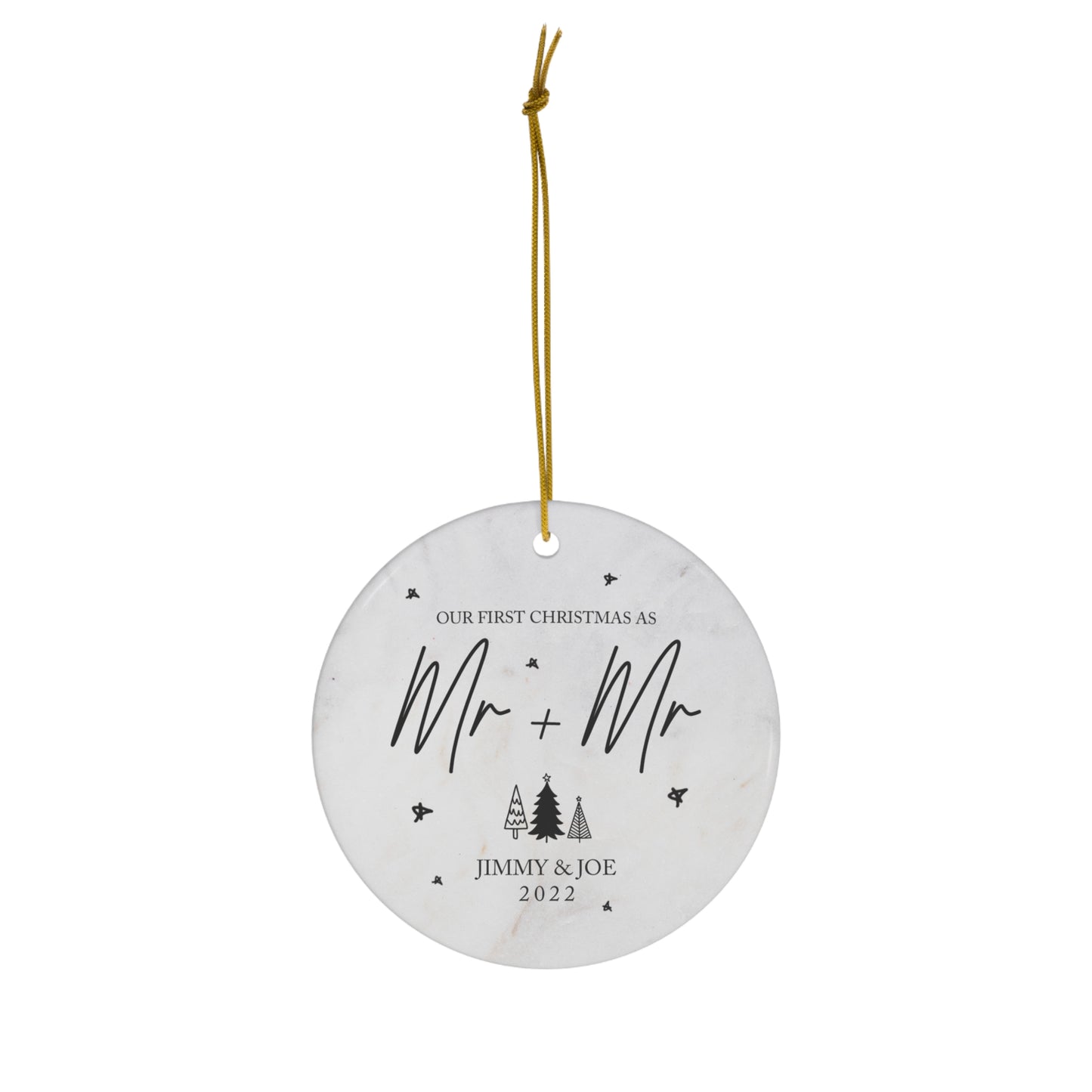 Personalized Mr and Mrs Christmas Ornament - First Christmas Married Ornament - Our First Christmas Married as Mr and Mrs Ornament - Mr and Mr - Mrs and Mrs