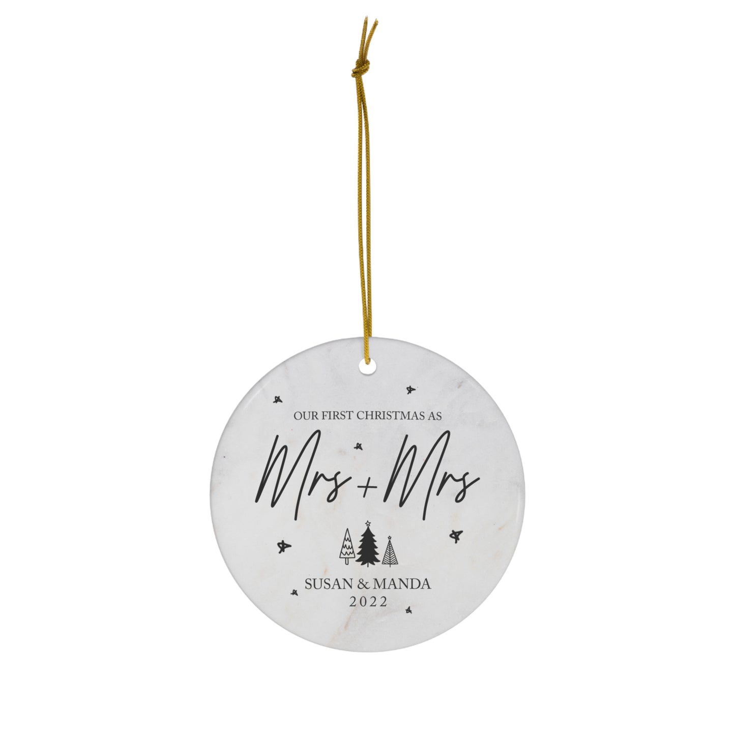 Personalized Mr and Mrs Christmas Ornament - First Christmas Married Ornament - Our First Christmas Married as Mr and Mrs Ornament - Mr and Mr - Mrs and Mrs