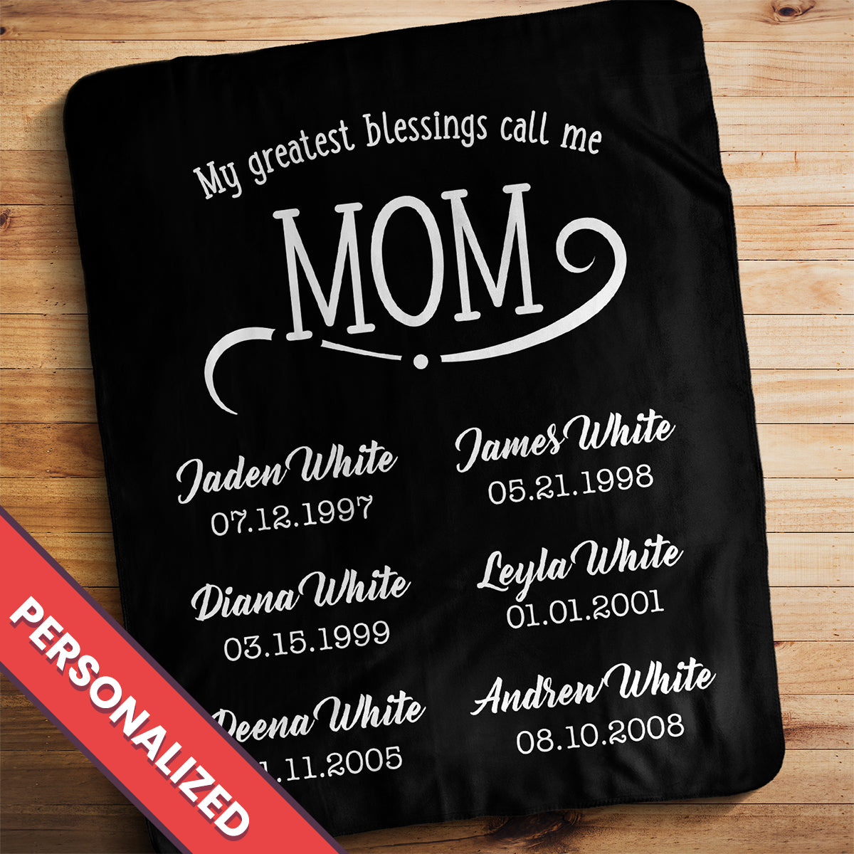 My Greatest Blessings Call Me Mom Personalized Blanket