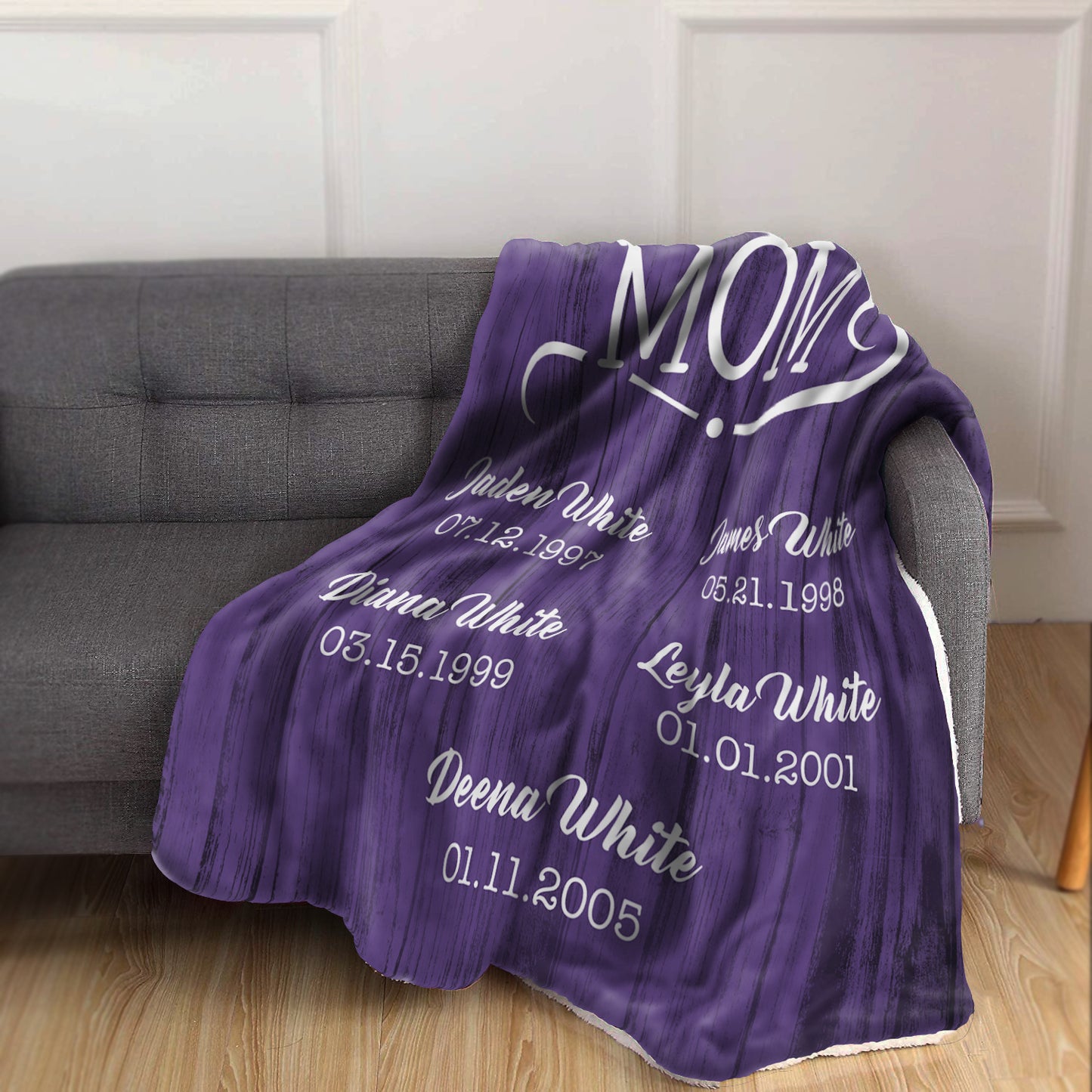 My Greatest Blessings Call Me Mom Rustic Personalized Blanket