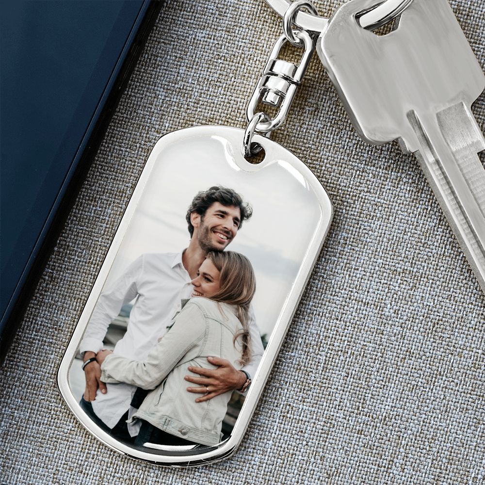 Personalize Photo Keychain - Custom Photo Keychain - Photo Keychain Engraved - Photograph Keychain - Personalized Picture Keychain