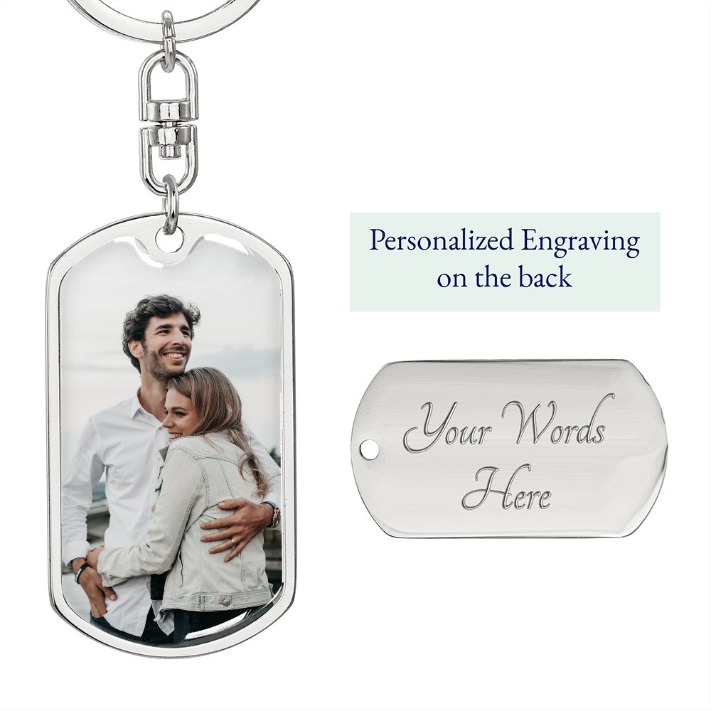 Personalize Photo Keychain - Custom Photo Keychain - Photo Keychain Engraved - Photograph Keychain - Personalized Picture Keychain