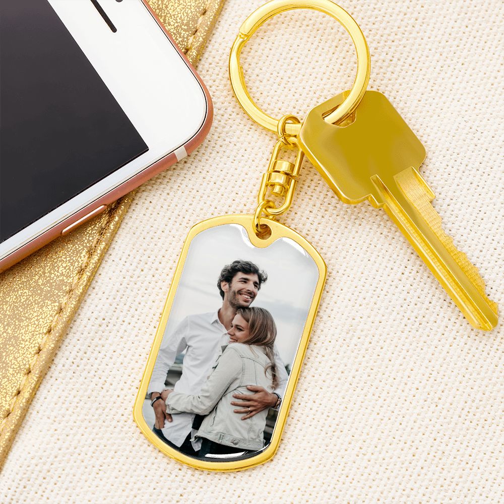 Personalize Photo Keychain - Custom Photo Keychain - Photo Keychain Engraved - Photograph Keychain - Personalized Picture Keychain