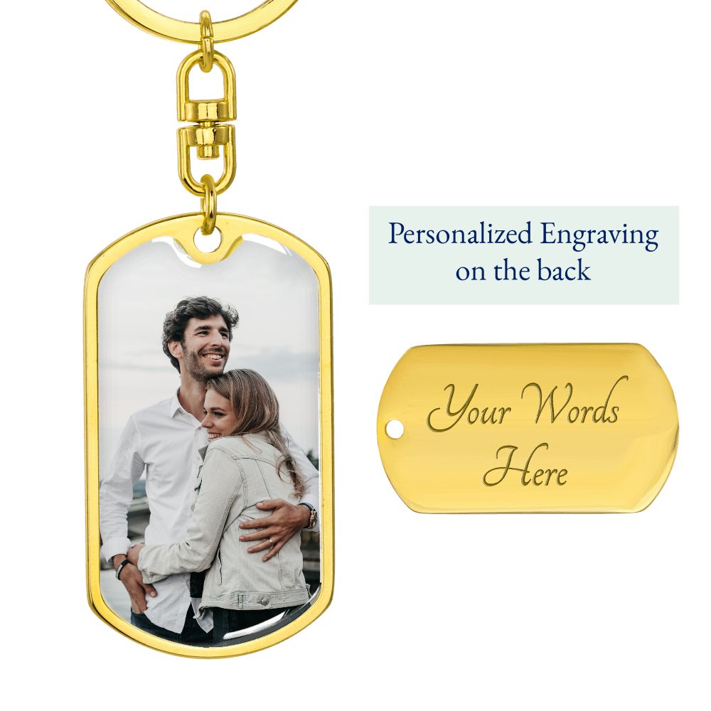 Personalize Photo Keychain - Custom Photo Keychain - Photo Keychain Engraved - Photograph Keychain - Personalized Picture Keychain