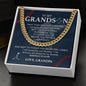 To My Baseball Grandson - #1 Fan, Grandpa - Cuban Link Chain