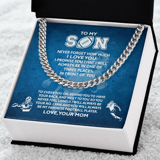 To My Football Son - Cuban Link Chain