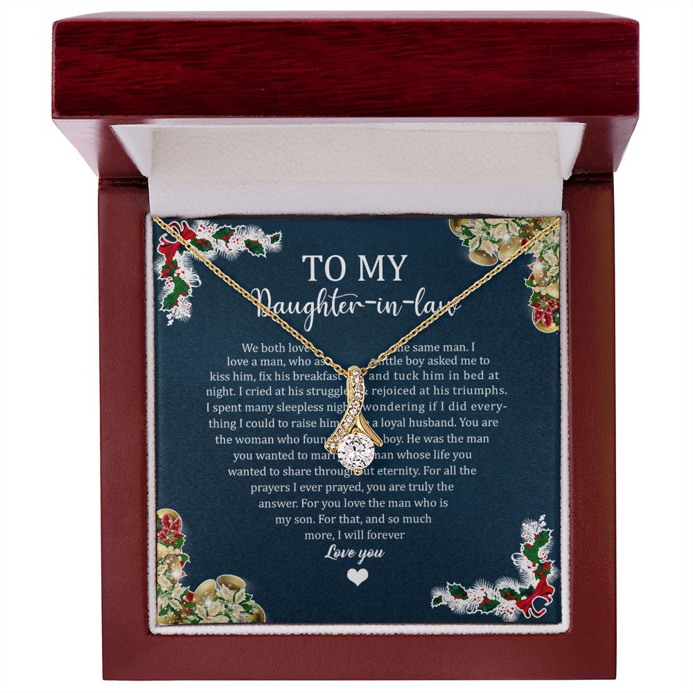 To My Daughter In Law Holiday (Blue) - Alluring Beauty Necklace