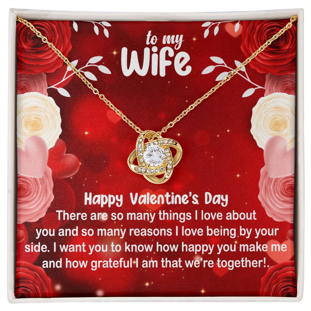 To My Wife Roses/Love Knot Necklace, Wife Gift, Wife Birthday Gift, Wife Necklace, Anniversary Gift For Wife, Gift For Wife, Valentines Day Gifts For Wife