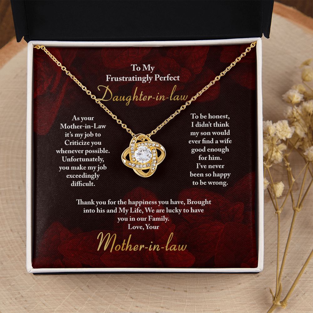 To My Frustratingly Perfect Daughter In Law - Love Knot Necklace