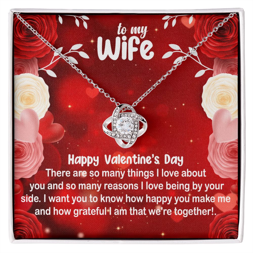 To My Wife Roses/Love Knot Necklace, Wife Gift, Wife Birthday Gift, Wife Necklace, Anniversary Gift For Wife, Gift For Wife, Valentines Day Gifts For Wife