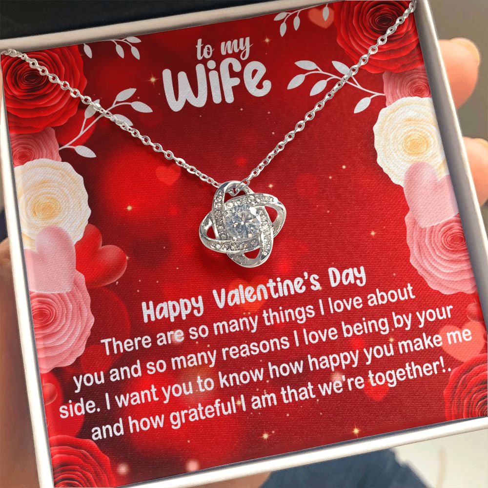 To My Wife Roses/Love Knot Necklace, Wife Gift, Wife Birthday Gift, Wife Necklace, Anniversary Gift For Wife, Gift For Wife, Valentines Day Gifts For Wife