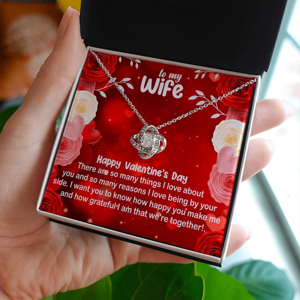 To My Wife Roses/Love Knot Necklace, Wife Gift, Wife Birthday Gift, Wife Necklace, Anniversary Gift For Wife, Gift For Wife, Valentines Day Gifts For Wife