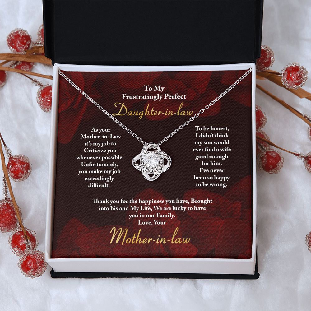 To My Frustratingly Perfect Daughter In Law - Love Knot Necklace