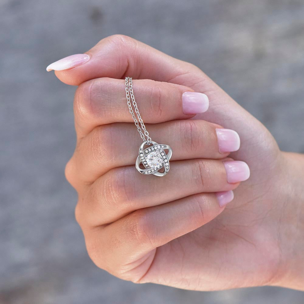 I'm Lucky Because I Have You - Love Knot Necklace